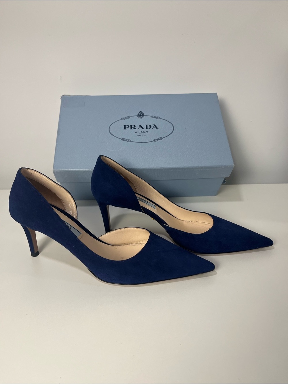 Prada Suede D'Orsay Pumps